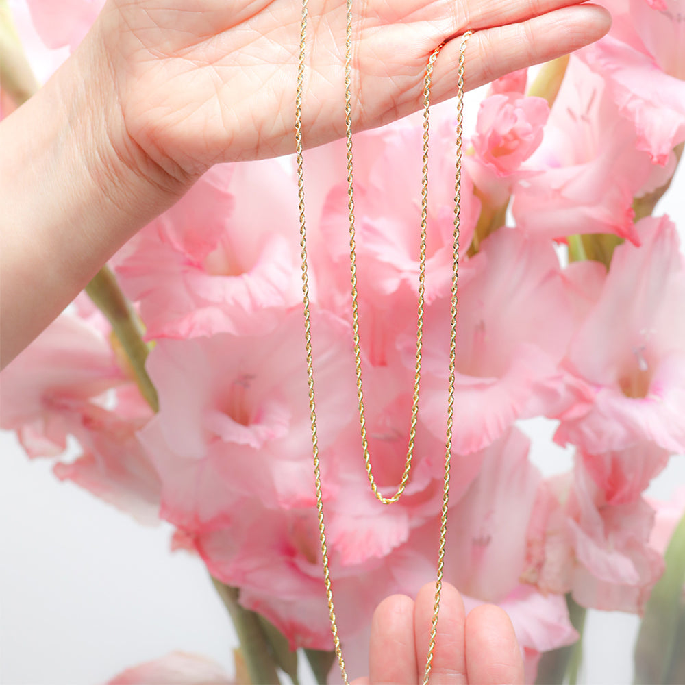 Classic Rope Chain Necklace in Solid 10k Gold Necklaces Estella Collection #product_description# 17845 10k 14k Layering Necklace #tag4# #tag5# #tag6# #tag7# #tag8# #tag9# #tag10# 16" Length