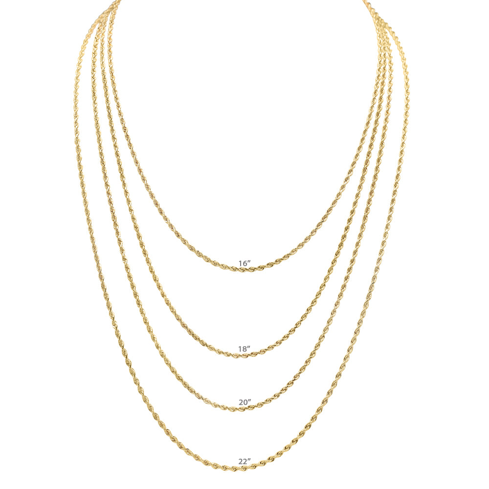 Classic Rope Chain Necklace in Solid 10k Gold Necklaces Estella Collection #product_description# 17845 10k 14k Layering Necklace #tag4# #tag5# #tag6# #tag7# #tag8# #tag9# #tag10# 16" Length