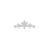 Five Flower Diamond Garland Flat Back Stud Earrings in Solid 14k White Gold