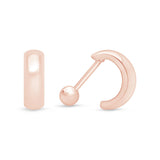 Bubble Hoop Illusion Ear Cuff Earring in Solid 14k Rose Gold