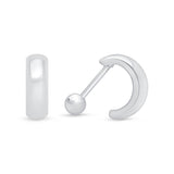 Bubble Hoop Illusion Ear Cuff Earring in Solid 14k White Gold