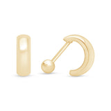 Bubble Hoop Illusion Ear Cuff Earring in Solid 14k Yellow Gold