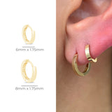 Gold Mini Hoop Earring in Solid 14k Yellow Gold