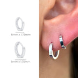 Gold Mini Hoop Earring in Solid 14k White Gold