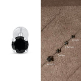 Black Diamond Cartilage Flat Back Stud Earrings in Solid 14k White Gold