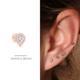 Diamond Drop Flat Back Stud Earrings Flat Back Stud Earrings in Solid 14k Rose Gold