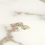 Ruby Charm Hoop in Solid 14k Yellow Gold