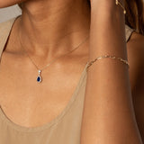 Teardrop Shaped Sapphire with White Sapphire Halo Necklaces Estella Collection #product_description# 32721 10k 925 Birthstone #tag4# #tag5# #tag6# #tag7# #tag8# #tag9# #tag10#