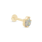 Solid 14k Gold Triple Marquise Opal Lotus Stud