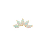 Solid 14k Gold Marquise Opal Five-Stone Earring