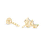 Solid 14k Gold Marquise Opal Five-Stone Earring