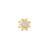 Solid 14k Gold Sunburst Opal Stud Earring