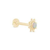 Solid 14k Gold Sunburst Opal Stud Earring
