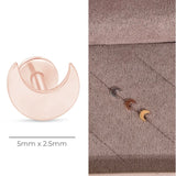 Crescent Moon Flat Back Stud Earrings in Solid 14k Rose Gold
