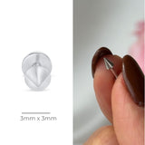 Spike Flat Back Stud Earrings in Solid 14k White Gold