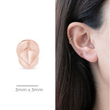 Spike Flat Back Stud Earrings in Solid 14k Rose Gold