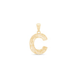 Radiant-Cut Initial Pendant in Solid 10k Yellow Gold - C