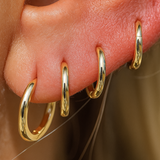 Infinity Hoop in Solid 14k Yellow Gold
