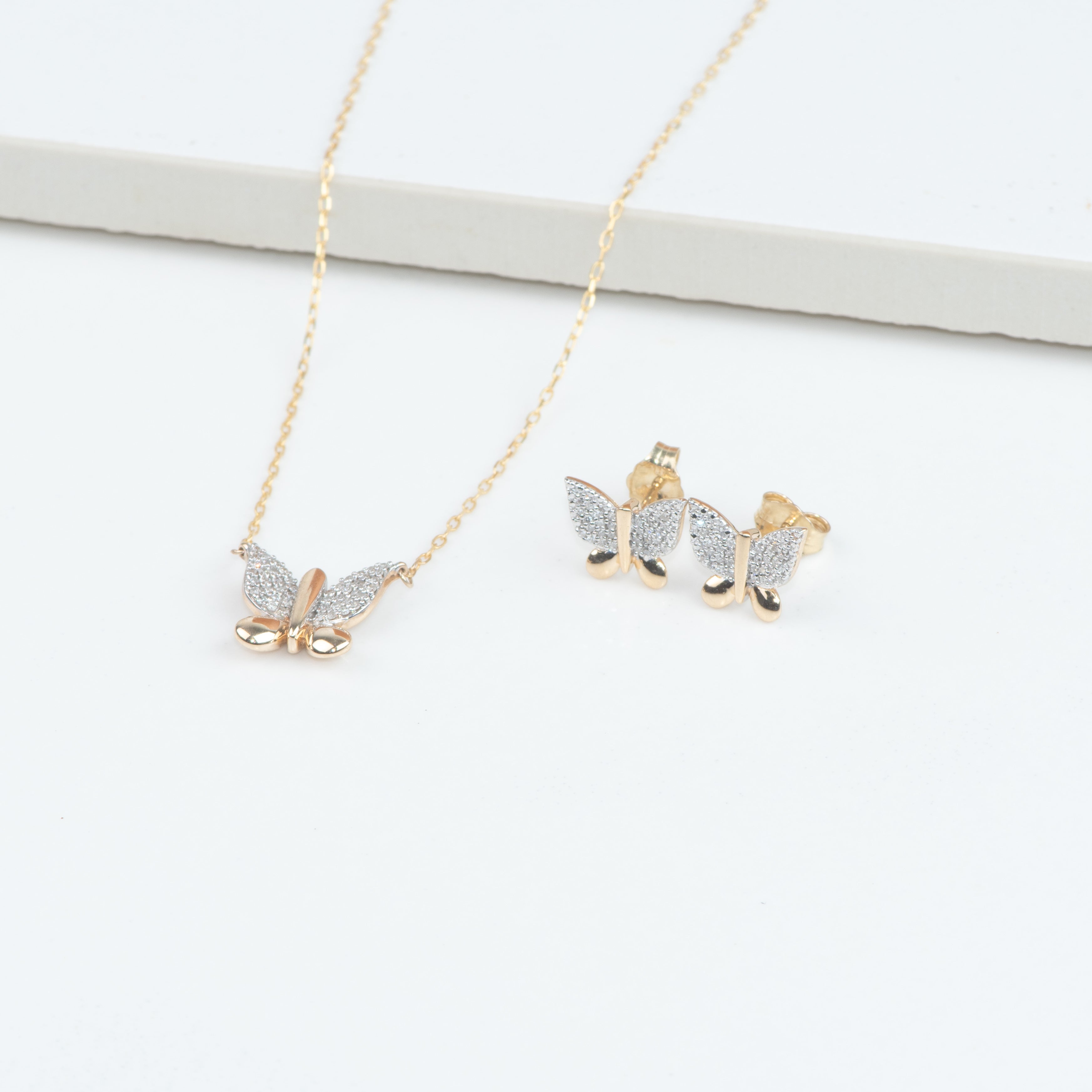 Diamond Butterfly Pendant Necklace Necklaces Estella Collection #product_description# 32703 10k April Birthstone Colorless Gemstone #tag4# #tag5# #tag6# #tag7# #tag8# #tag9# #tag10#