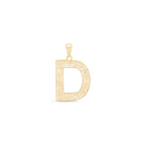 Radiant-Cut Initial Pendant in Solid 10k Yellow Gold - D