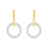 Dangling Diamond Eternity Circle Stud Earrings Earrings Estella Collection 32647 925 Diamond Made to Order