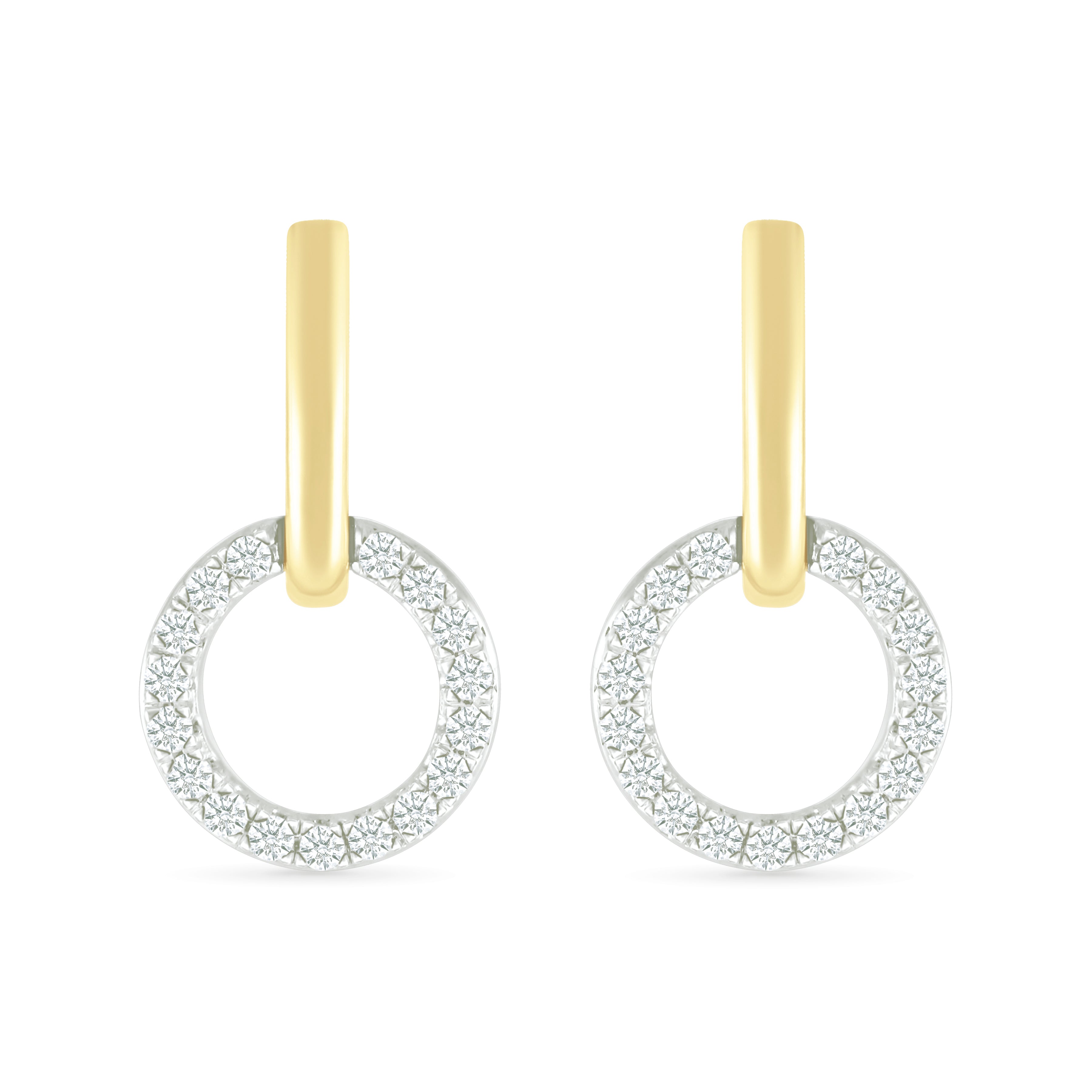 Dangling Diamond Eternity Circle Stud Earrings Earrings Estella Collection 32647 925 Diamond Made to Order