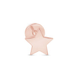 Star Flat Back Stud Earrings in Solid 14k Rose Gold
