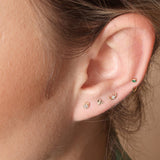 Diamond Droplet Flat Back Stud Earrings Flat Back Stud Earrings in Solid 14k Yellow Gold