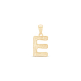 Radiant-Cut Initial Pendant in Solid 10k Yellow Gold - E