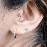 Oval Gemstone Flat Back Stud Earrings Bezel Set in Solid 14k Yellow Gold