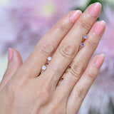 Pink Opal Huggie Earring in Solid 14k Rose Gold