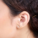 Minimalist Bee Flat Back Stud Earrings in Solid 14k Rose Gold