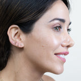 Pear Cut Cubic Zirconia Flat Back Stud Earrings in Solid 14k White Gold