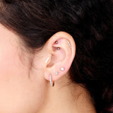 Gold Bar Flat Back Stud Earrings in Solid 14k Yellow Gold