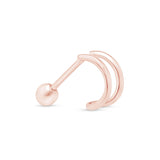 Double Hoop Illusion Ear Cuff Earring in Solid 14k Rose Gold
