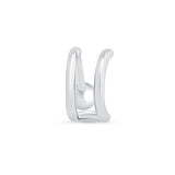 Double Hoop Illusion Ear Cuff Earring in Solid 14k White Gold