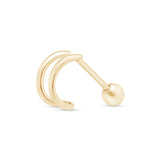 Double Hoop Illusion Ear Cuff Earring in Solid 14k Yellow Gold