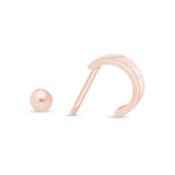 Wide Huggie Hoop in Solid 14k Rose Gold
