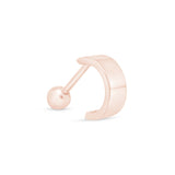 Wide Huggie Hoop in Solid 14k Rose Gold