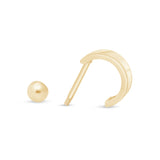 Wide Huggie Hoop in Solid 14k Yellow Gold
