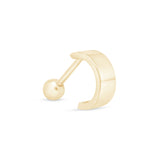 Wide Huggie Hoop in Solid 14k Yellow Gold