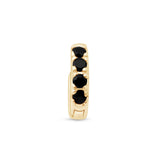 Black Onyx Pavé Studded Huggie Earring in Solid 14k Yellow Gold