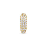 Five Row Pavé Bubble Huggie in Solid 14k Yellow Gold