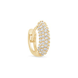 Five Row Pavé Bubble Huggie in Solid 14k Yellow Gold