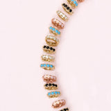Opal Pavé Studded Huggie Earring in Solid 14k Yellow Gold