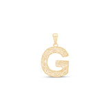 Radiant-Cut Initial Pendant in Solid 10k Yellow Gold - G