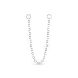 Earring Chain in Solid 14k White Gold