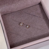 Pear Gemstone Flat Back Stud Earrings Bezel Set in Solid 14k Yellow Gold