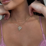 Radiant-Cut Initial Pendant in Solid 10k Yellow Gold - P