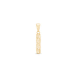 Radiant-Cut Initial Pendant in Solid 10k Yellow Gold - I